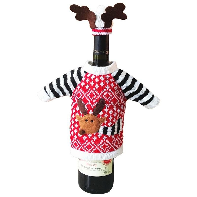 Christmas Wine Bottle Cover Juldekoration Till Hemmet Jul Hjort Älg Rödvin Champagne Bott