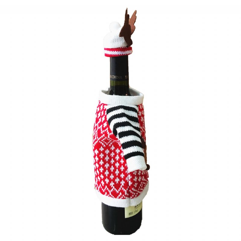 Christmas Wine Bottle Cover Juldekoration Till Hemmet Jul Hjort Älg Rödvin Champagne Bott