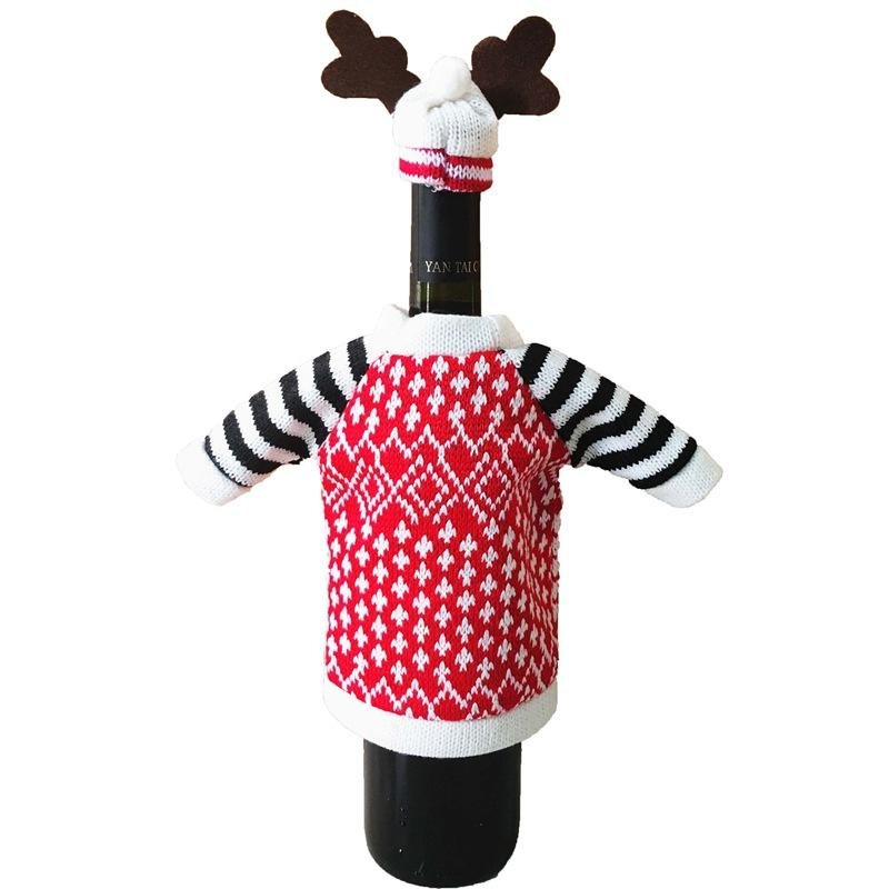 Christmas Wine Bottle Cover Juldekoration Till Hemmet Jul Hjort Älg Rödvin Champagne Bott