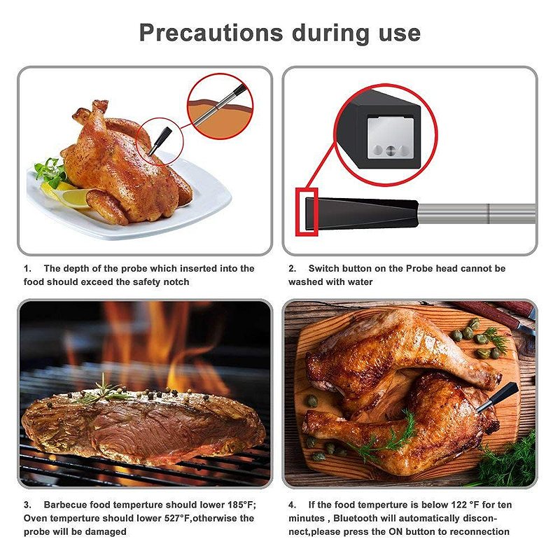 Cooking Meat Kitchen Bluetooth-kompatibel Termometer