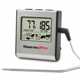 Digital Cooking Food Thermopro Lcd-klocktimer Med Rostfri Stålsond