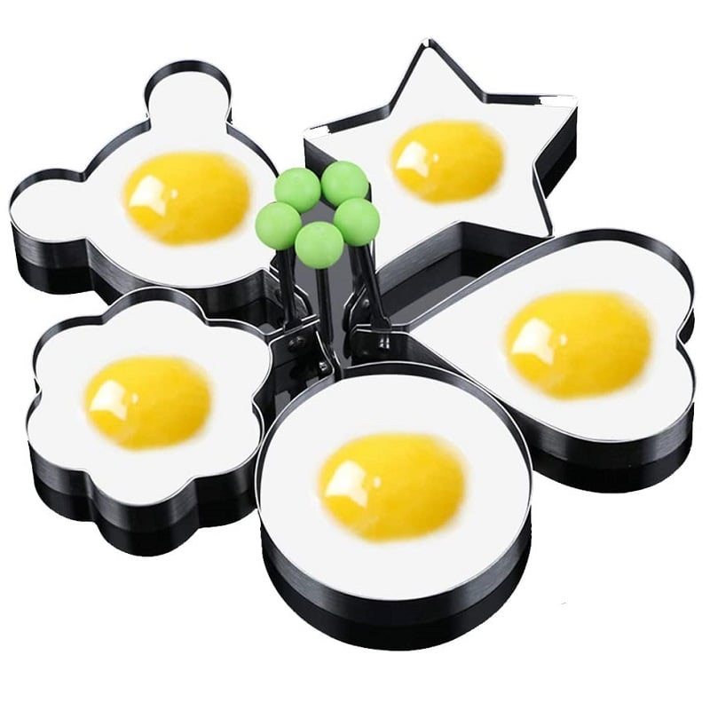 Egg Shaper Rostfritt Stål Pannkaka Gadget Ringar 5st