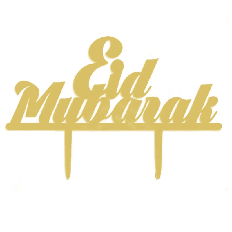 Eid Mubarak Ramadan Iftar Cake Topper Muslim Islam Hajj Tårtdekor Svart Guld Tårtdekorationer Tårtdekorationsset Bakning Tollar