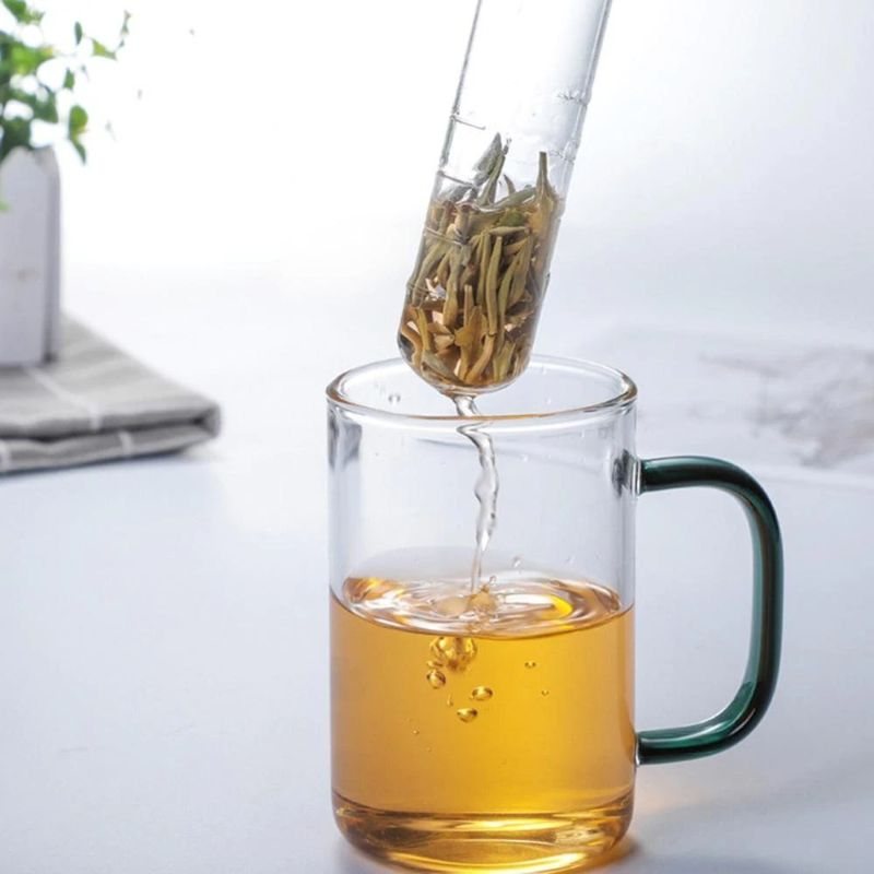 Glas Tea Infuser Creative Pipe Glass Design Tea Sil