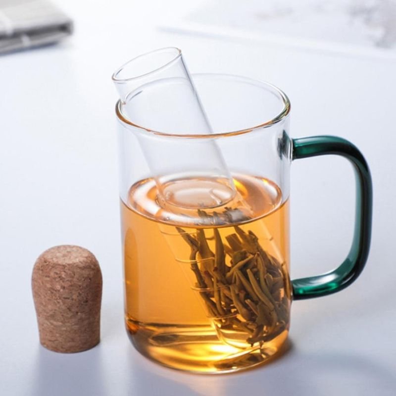 Glas Tea Infuser Creative Pipe Glass Design Tea Sil