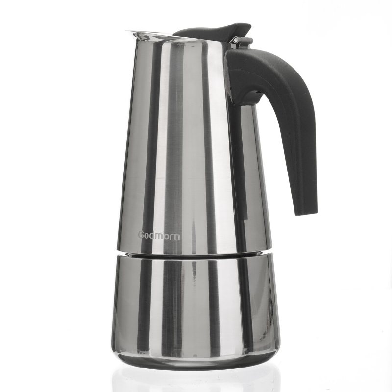 Godmorn Spishäll Espressobryggare Moka Pot 450ml/15oz/9 Kopp Klassisk Café Perkolator Rostfritt Stål Lämplig För Induktionsspisar