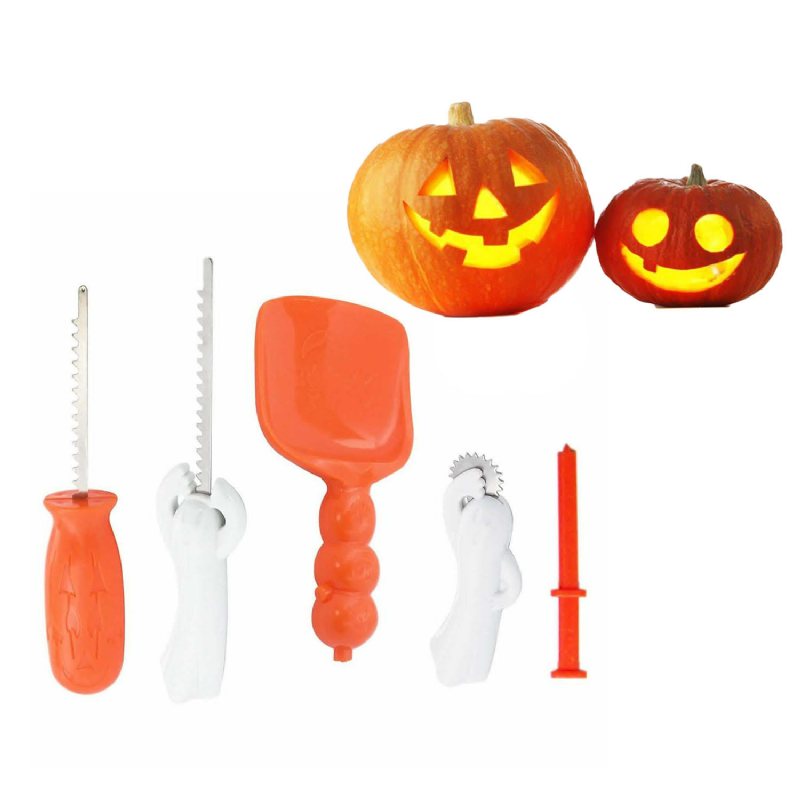 Halloween Pumpkin Carving Tools 5 Delar Set Kit 5 Barn Och Fest