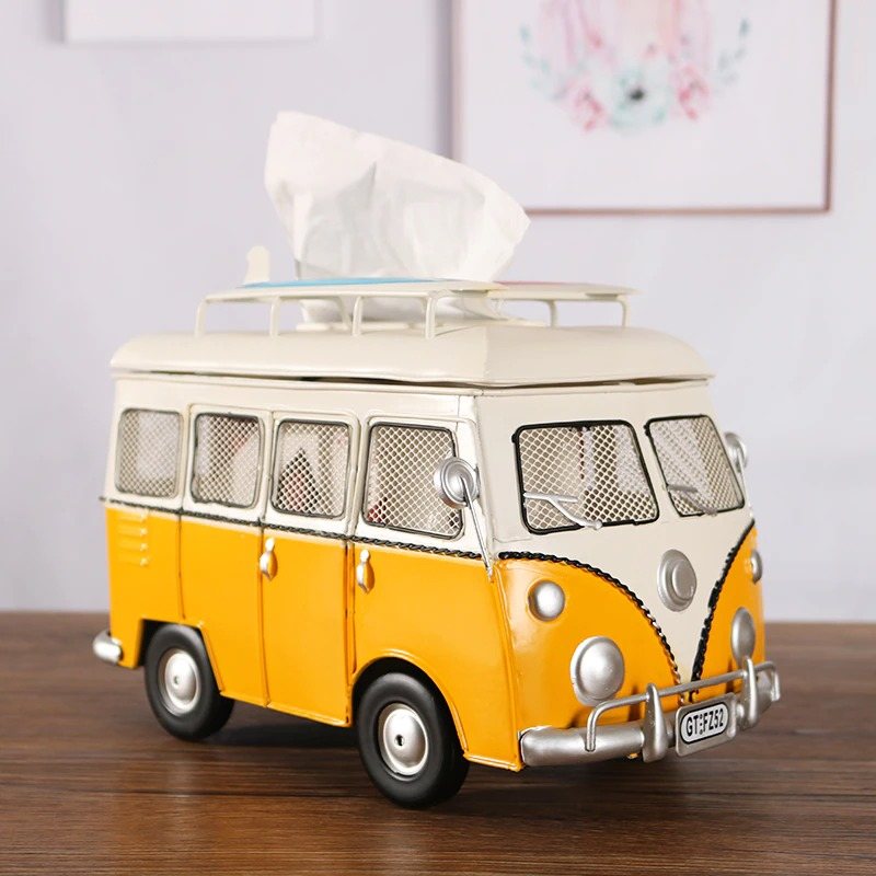 Iron Art Bus Model Tissue Box