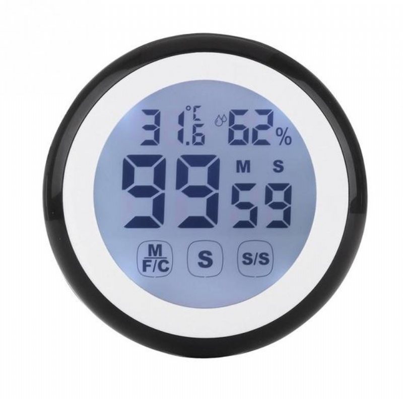 Kc-02 Lcd Digital Pekskärm Kökstimer Count Up Väckarklocka Temperatur Och Luftfuktighet Me