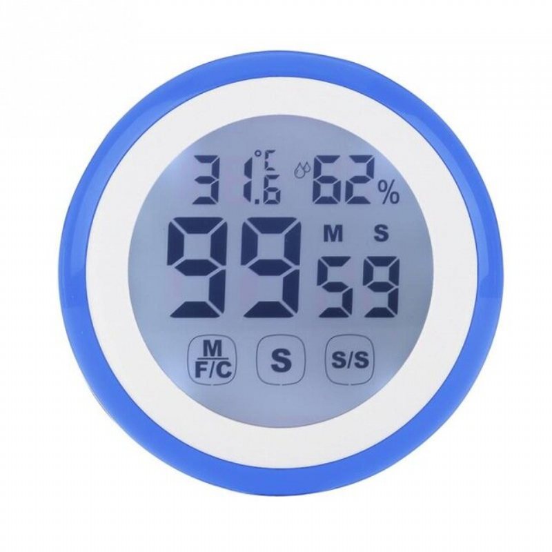 Kc-02 Lcd Digital Pekskärm Kökstimer Count Up Väckarklocka Temperatur Och Luftfuktighet Me