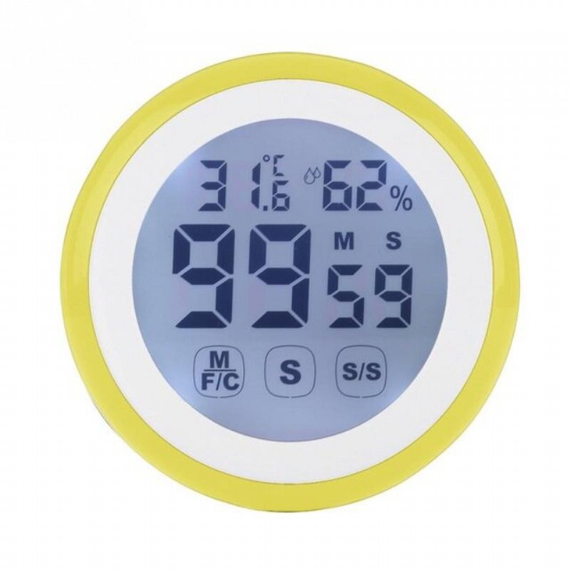 Kc-02 Lcd Digital Pekskärm Kökstimer Count Up Väckarklocka Temperatur Och Luftfuktighet Me