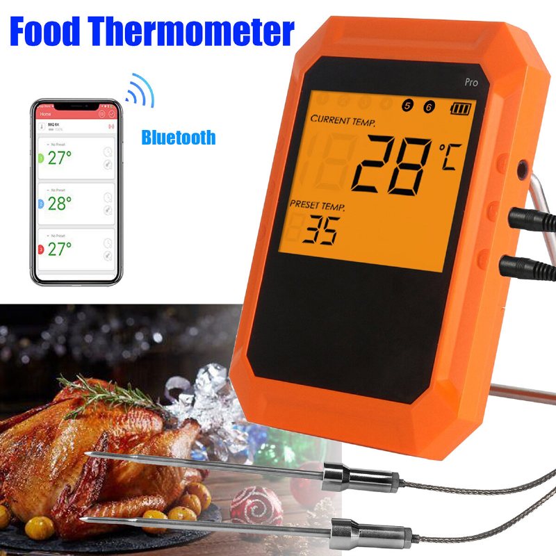 Kc-520 Sex Channel Professional Edition Bluetooth Grilltermometer Digital Ugnstermometer