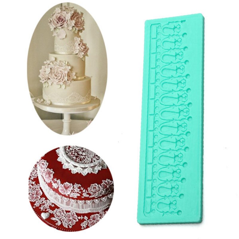 Lace Macaron Silikonform Fondantkaka Bakmatta Sugarcraft