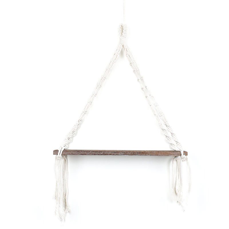 Macrame Plant Hanger Rack Hänghylla Bokhylla Hamp Rep Väggmonterade Hyllor