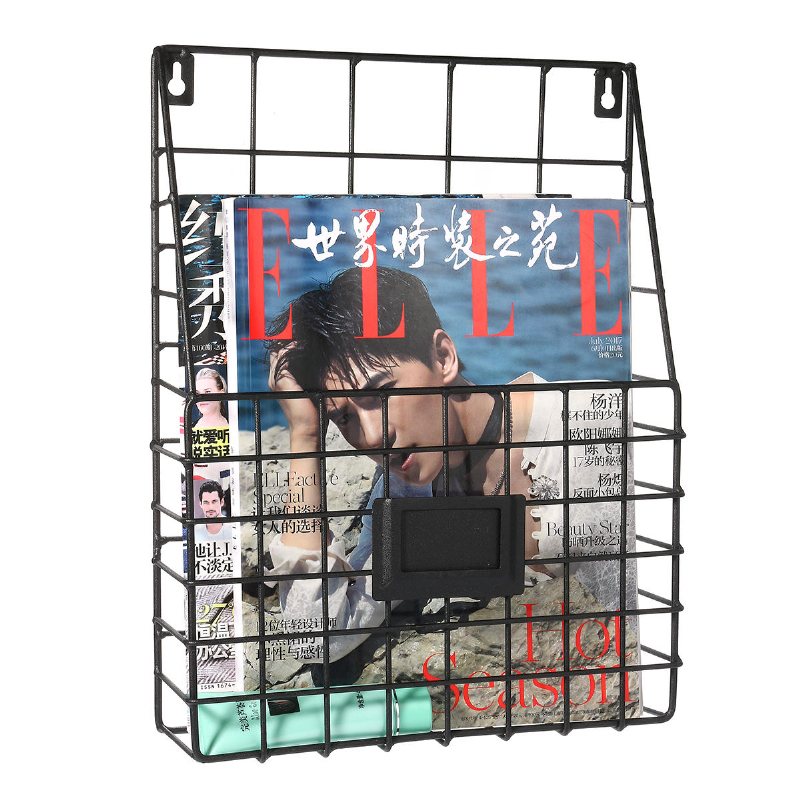 Modern Wire Storage Baskets Magazine Tidning Väggmonterad Post Rack Organizer Hylla