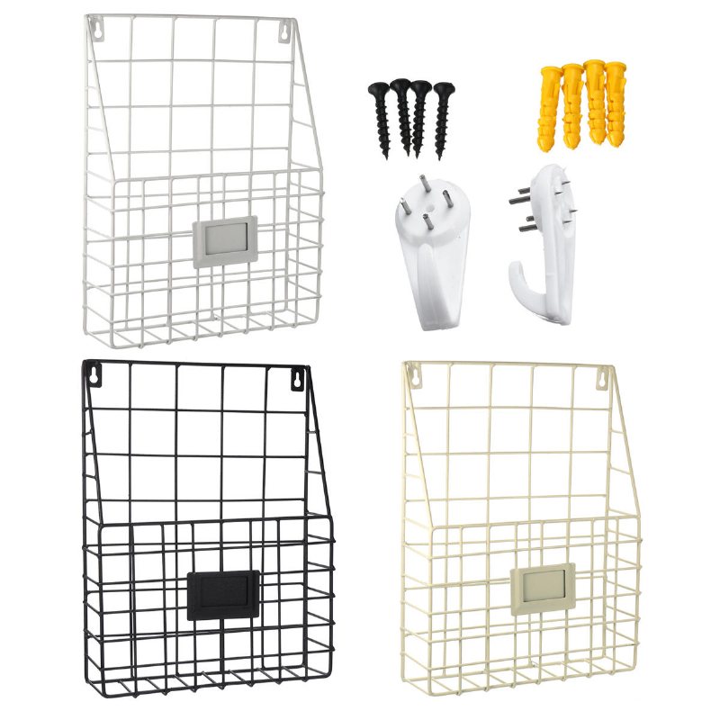 Modern Wire Storage Baskets Magazine Tidning Väggmonterad Post Rack Organizer Hylla