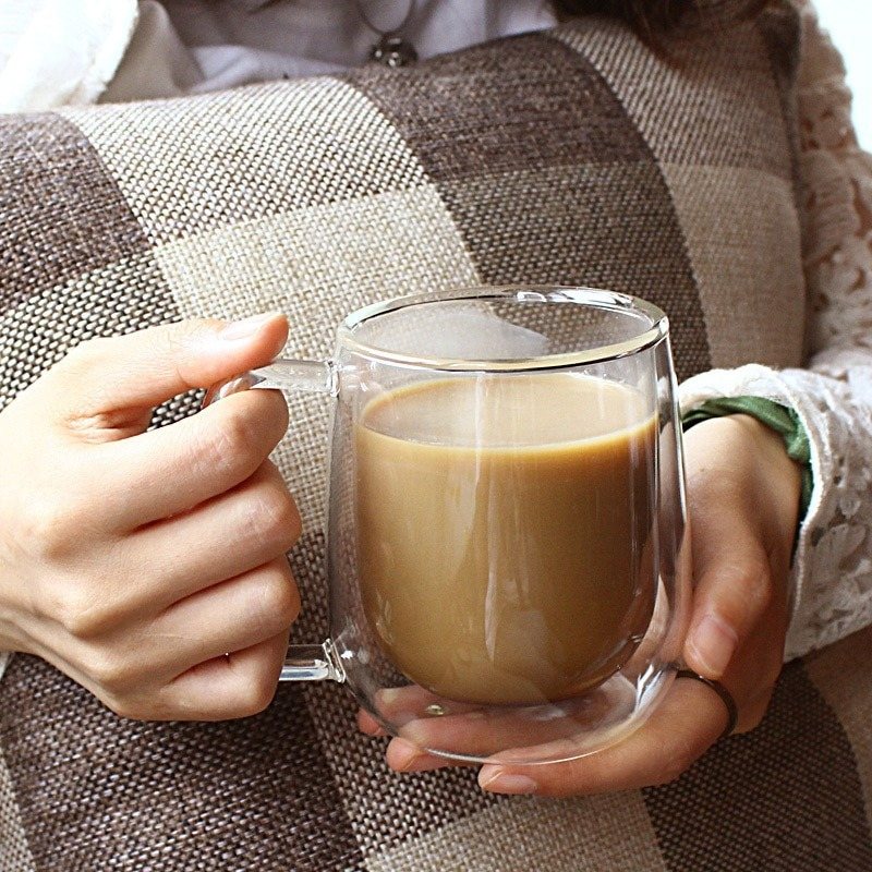 Mugg Värmebeständig Dubbelvägg Högt Borosilikatglas