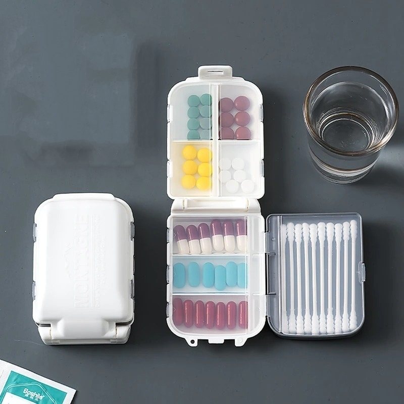 Pill Box 10 Grids Container Organizer Health Care Drug Travel Gadget