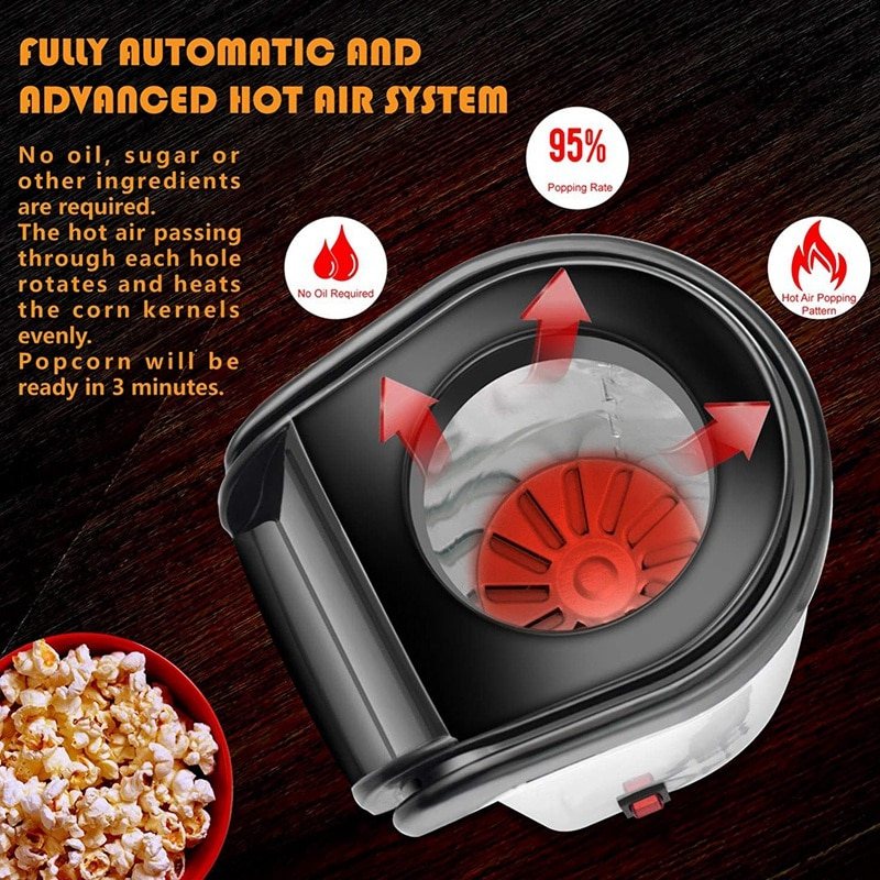 Popcorn Machine Automatisk Air Household Maker