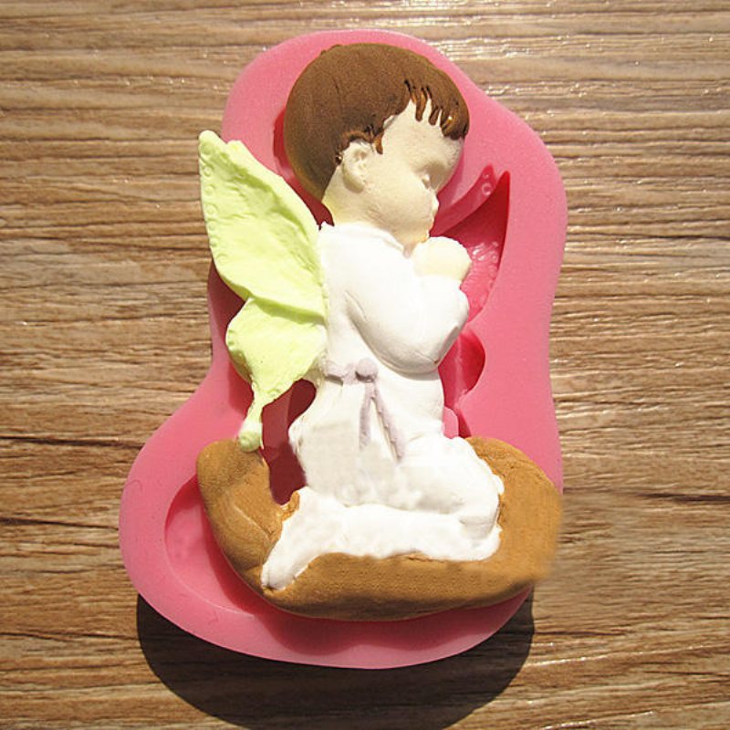 Prayed Boy Angel Silikonfondant Tårtform Tvål Chokladform