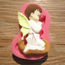 Prayed Boy Angel Silikonfondant Tårtform Tvål Chokladform