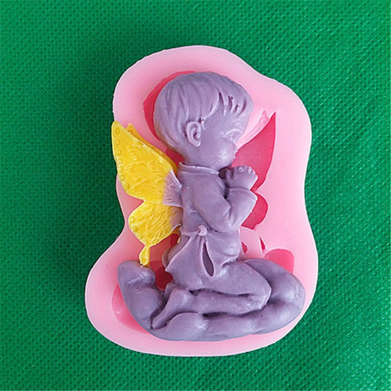 Prayed Boy Angel Silikonfondant Tårtform Tvål Chokladform