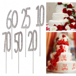 Sparkling Crystals Födelsedag Anniversary Number Cake Topper