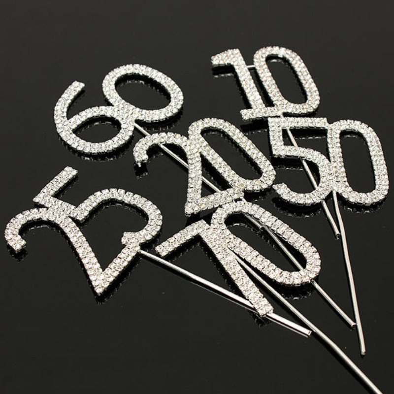 Sparkling Crystals Födelsedag Anniversary Number Cake Topper