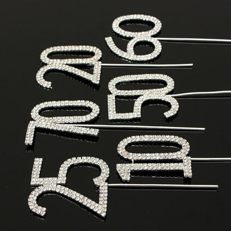 Sparkling Crystals Födelsedag Anniversary Number Cake Topper