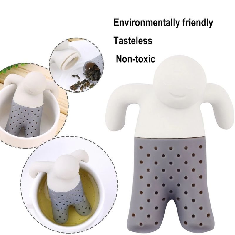 Tesil Silikon Söt Tekanna Mr Little Man Tea Infuser Filter