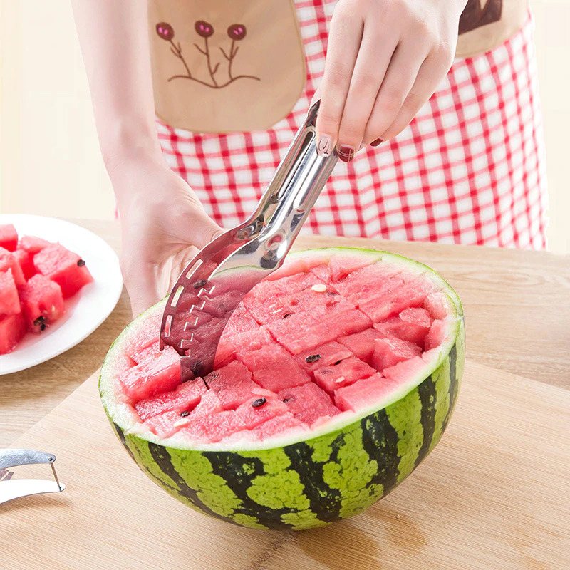 Vattenmelon Slicer Skärkniv Rostfritt Stål Verktyg Tillbehör