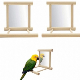 Parrot Bird Mirror Stand Abborrleksak