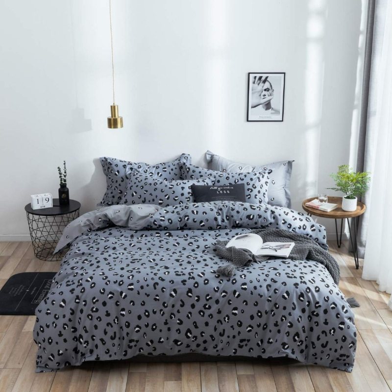 100 % Bomull 3 St Modern Design Leopard Sängkläder Set Djurprickar Tryckt Påslakan Set För Pojkar Tonåringar Flickor Barn