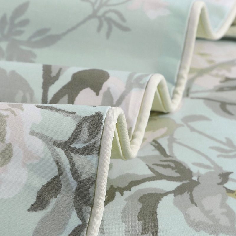 100% Bomull Chinoiserie Peony Blossom Sängkläder Set 3st Lyxigt Mintgrönt Blommigt Påslakanset