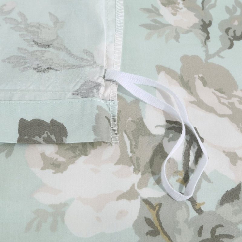 100% Bomull Chinoiserie Peony Blossom Sängkläder Set 3st Lyxigt Mintgrönt Blommigt Påslakanset