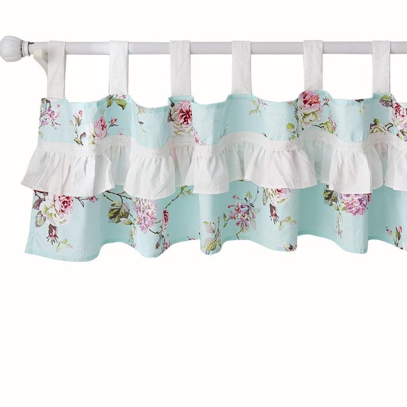 100 % Bomull Farmhouse Baby Girl's Crib Sängkläder Set Fransk Lantlig Stil Hortensia Pion Blommig Nursery Set