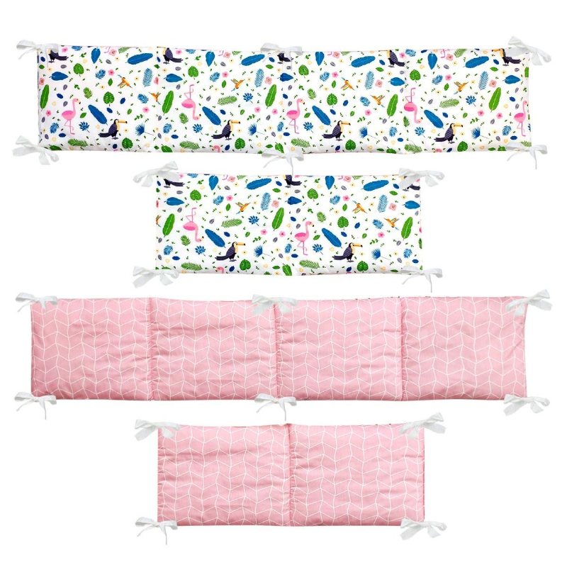 11 Delar Fjäder Och Flamingo Baby Flickor Barnkammare Sängkläder Set 100% Bomull Rosa Småbarn/spädbarnssäng Set Shower Present