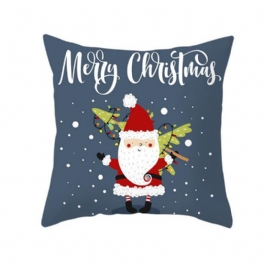 45 X 45 cm Merry Christmas Kuddfodral Polyester Jultomten Älgmönster Dekorativt