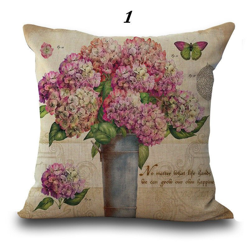 45x45 cm Blomsterstil Tecknad Dekorativ Soffa Kuddfodral Modernt Blomtryckt