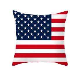 American Independence Day Örngott Custom Simple Peach Skin Kuddfodral Soffa Hem