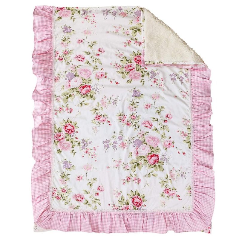 Baby Flickor Spjälsäng Sängkläder Set Med Stötfångare Blossom Rosa Akvarell Blommor Nursery Set