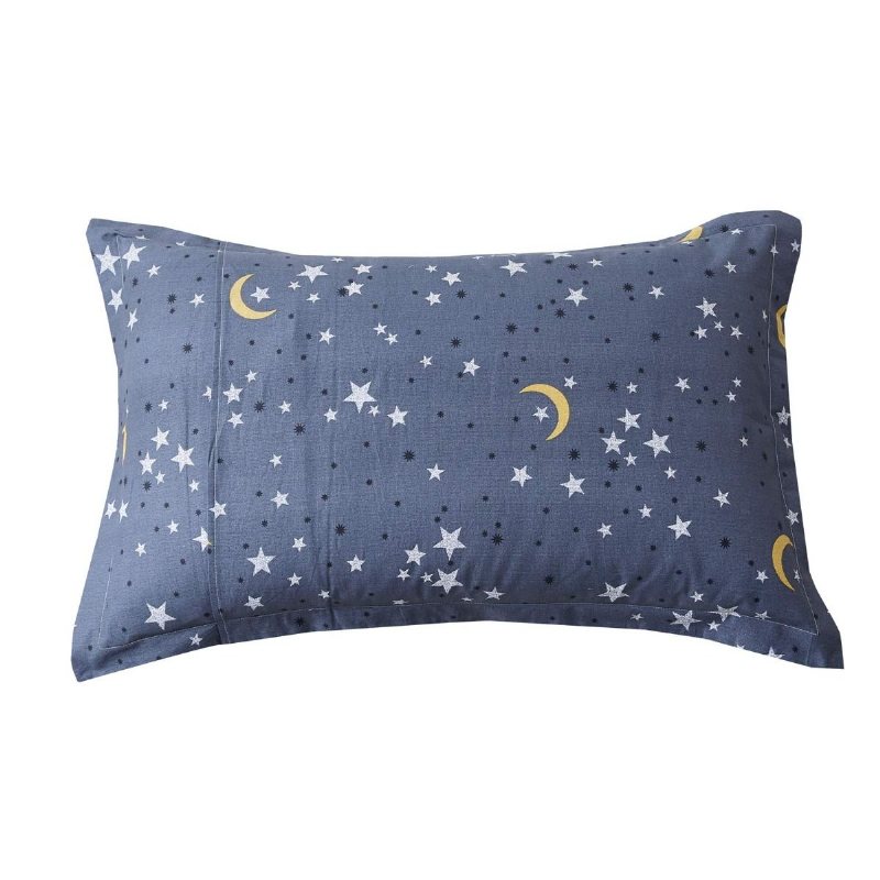 Barnkuddar Shams Set Om 2 Standardstorlek 100 % Bomull Space Galaxy-tema Dekorativa Kuddfodral