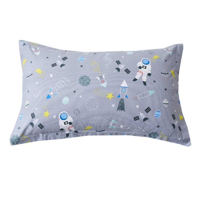 Barnkuddar Shams Set Om 2 Standardstorlek 100 % Bomull Space Galaxy-tema Dekorativa Kuddfodral