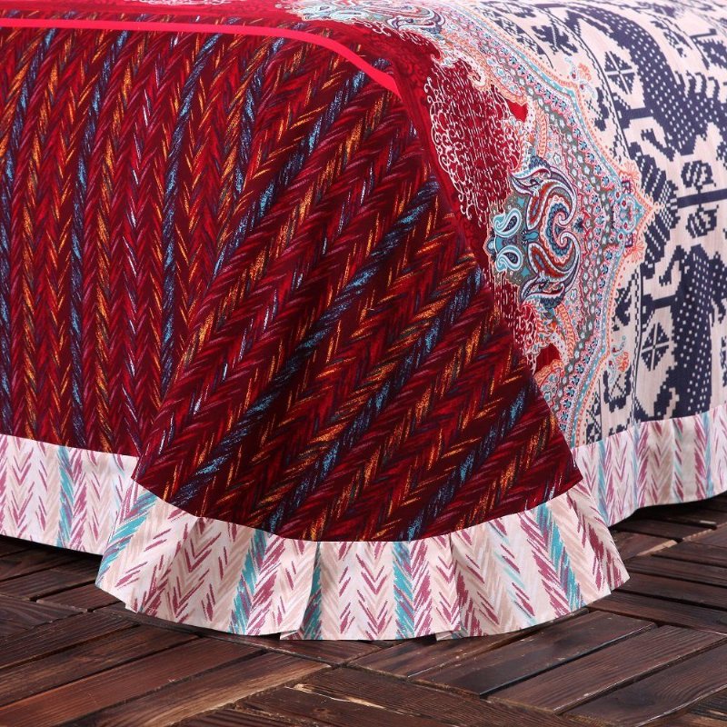 Bohemian Duvet Cover Set Färgglada Boho Sängkläder Set Lakan Style