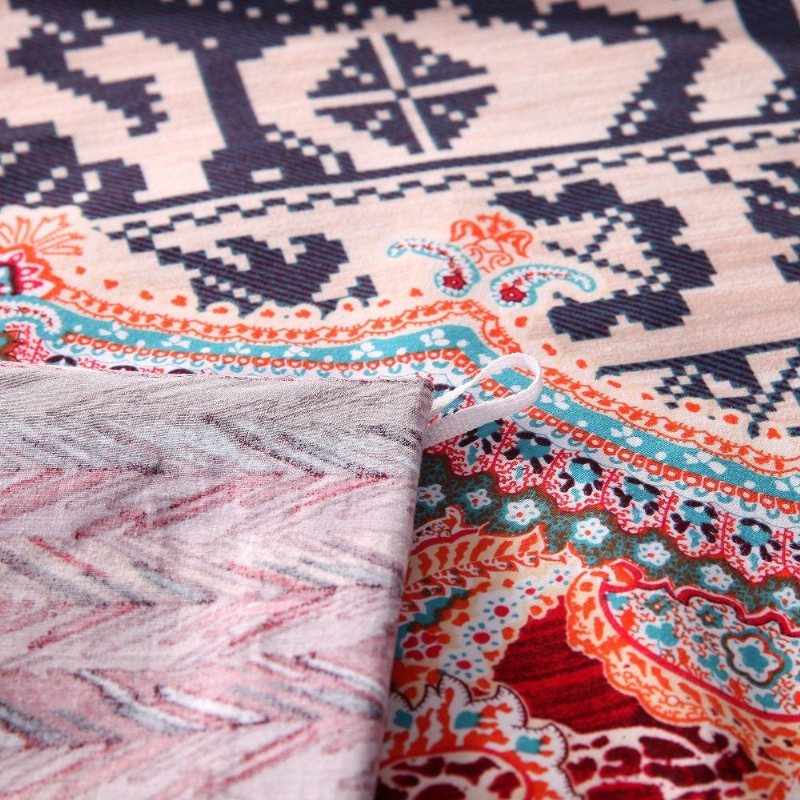 Bohemian Duvet Cover Set Färgglada Boho Sängkläder Set Lakan Style