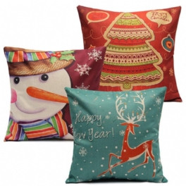 Christmas Series Linne Bomull Kuddfodral Soffa Bil Heminredning