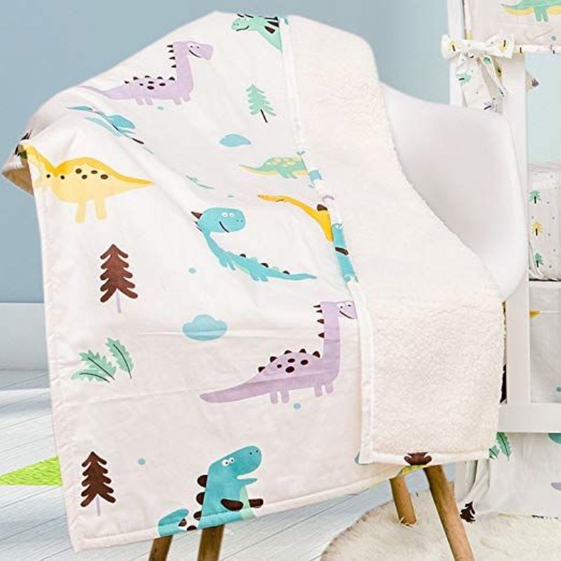 Dinosaur Crib Sängkläder För Pojkar Med Stötdämpare 100 % Hypoallergen Bomull Baby Nursery Set