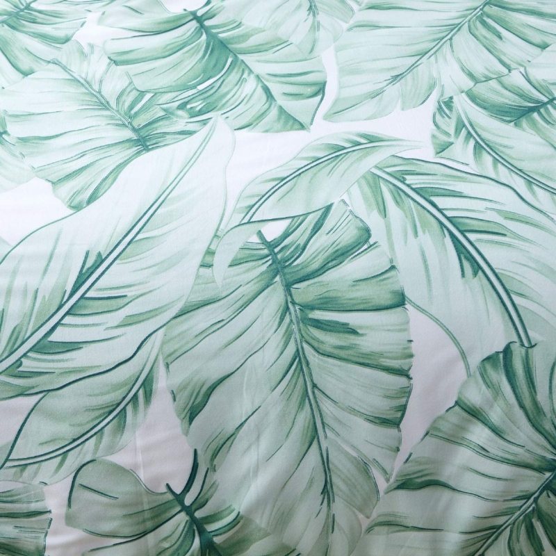 Green Leaves Kudd Shams Med Volanger Set Om 2