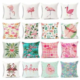 Honana 45x45 cm Kuddfodral Heminredning Flamingo Palmblad Design 16 Valfria Mönster