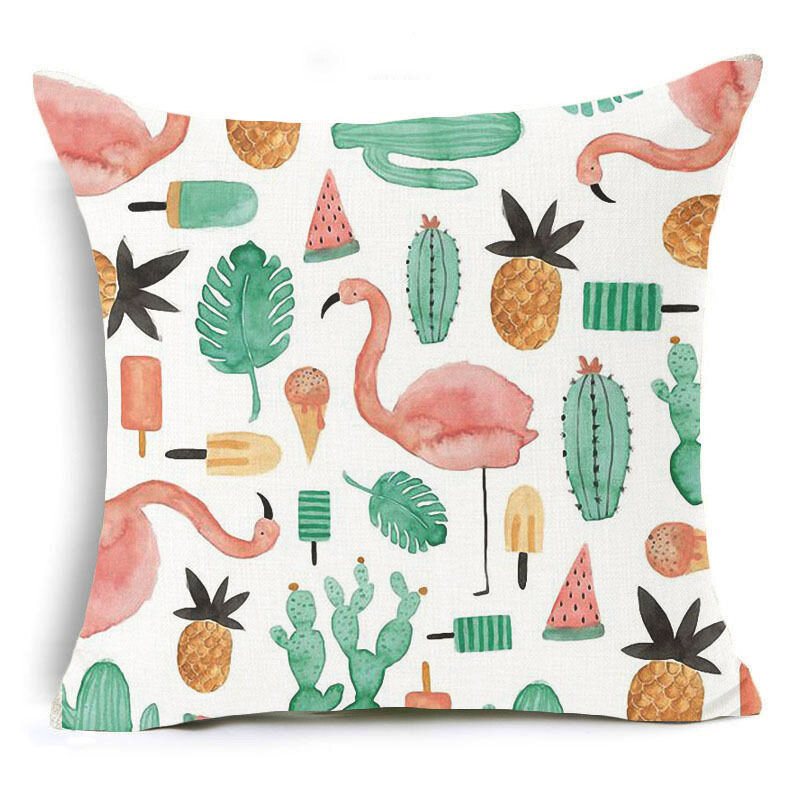 Honana 45x45 cm Kuddfodral Heminredning Flamingo Palmblad Design 16 Valfria Mönster